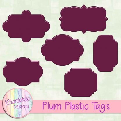 Free plum plastic tag design elements
