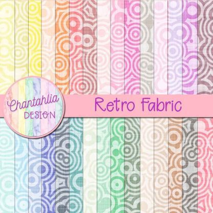 free digital papers featuring a retro fabric design