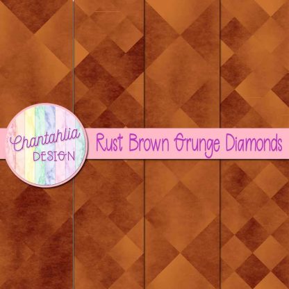 Free digital papers in rust brown grunge diamonds designs.