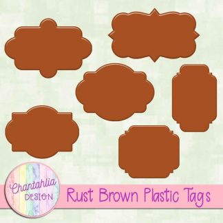 Free rust brown plastic tag design elements