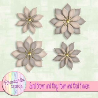 free sand brown and grey foam and gold flowers