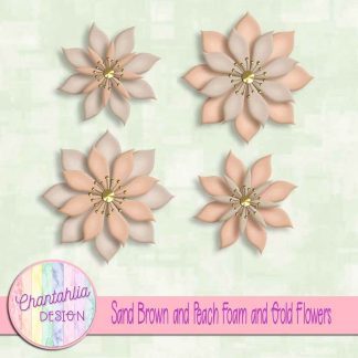 free sand brown and peach foam and gold flowers