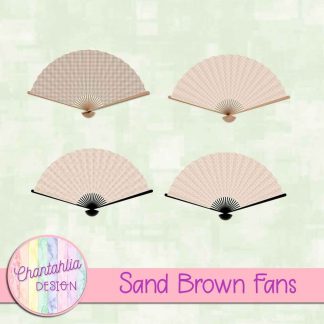 Free sand brown fan design elements