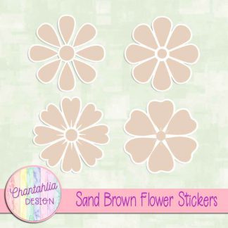 free sand brown flower stickers