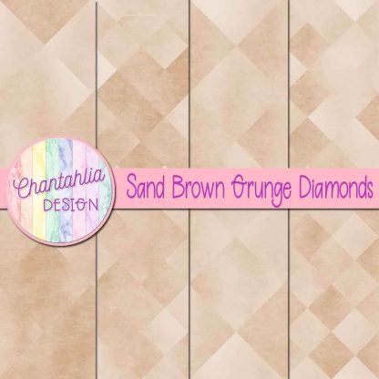 Free digital papers in sand brown grunge diamonds designs.