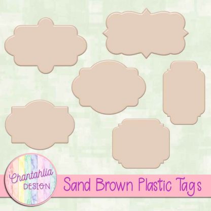 Free sand brown plastic tag design elements