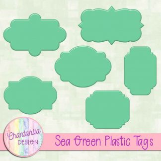 Free sea green plastic tag design elements