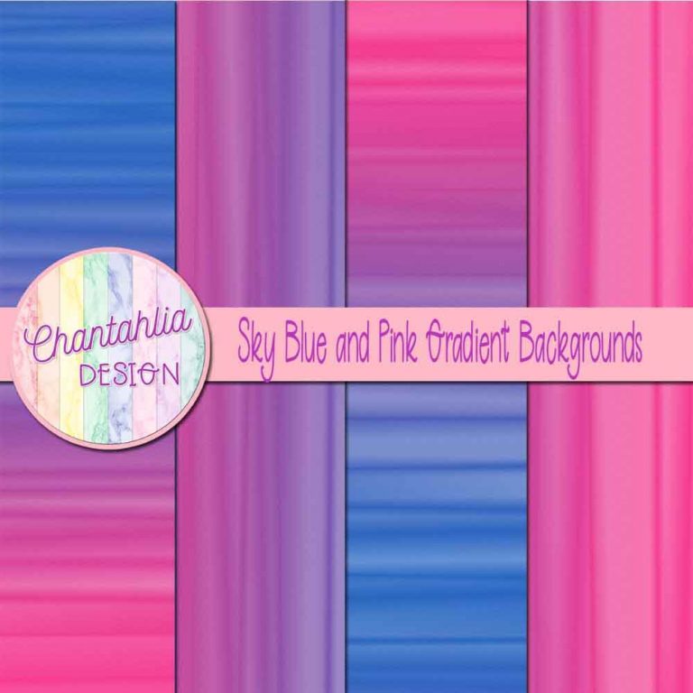 Free Sky Blue and Pink Digital Papers with Gradient Designs