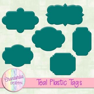 Free teal plastic tag design elements