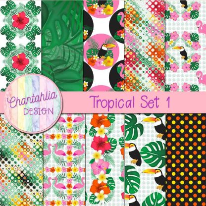 Free digital papers in a Tropical theme.