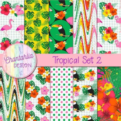 Free digital papers in a Tropical theme.