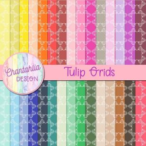 Free Digital Papers Featuring a Tulip Grids Design