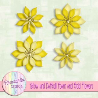 free yellow and daffodil foam and gold flowers