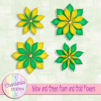 free yellow and green foam and gold flowers