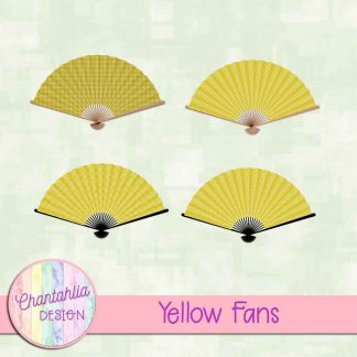 Free yellow fan design elements