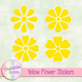 free yellow flower stickers