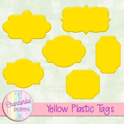 Free yellow plastic tag design elements
