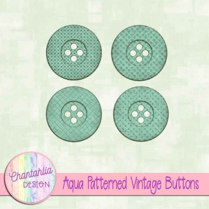 Free aqua patterned vintage buttons