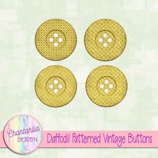 Free daffodil patterned vintage buttons