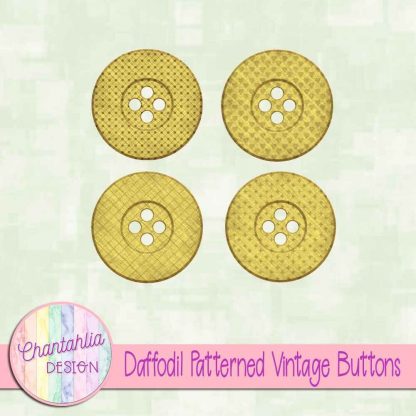 Free daffodil patterned vintage buttons