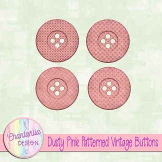 Free dusty pink patterned vintage buttons