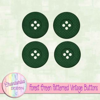 Free forest green patterned vintage buttons