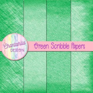 Free green scribble digital papers