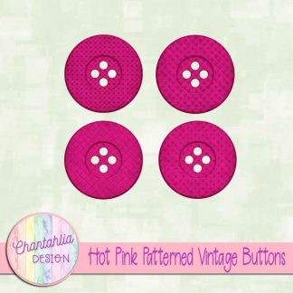Free hot pink patterned vintage buttons