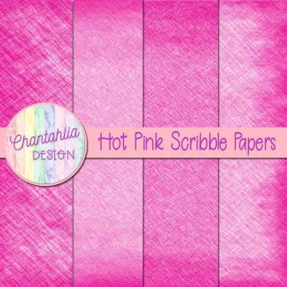 Free hot pink scribble digital papers