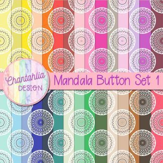 Free mandala button digital papers