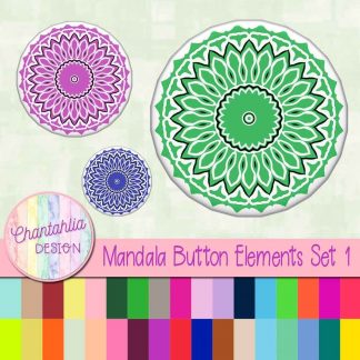 Free mandala button design elements