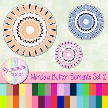 Free mandala button design elements