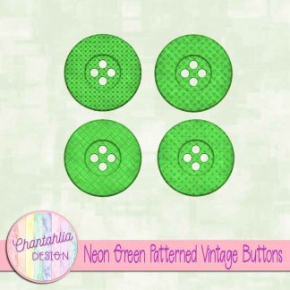 Free neon green patterned vintage buttons