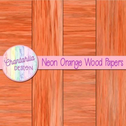 Free neon orange wood digital papers