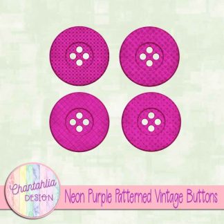 Free neon purple patterned vintage buttons
