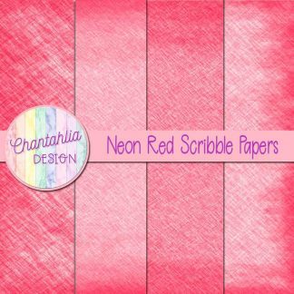 Free neon red scribble digital papers