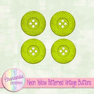 Free neon yellow patterned vintage buttons