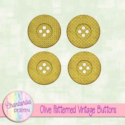 Free olive patterned vintage buttons