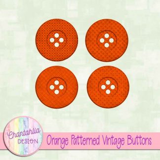 Free orange patterned vintage buttons