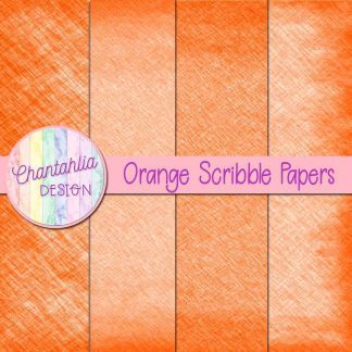 Free orange scribble digital papers