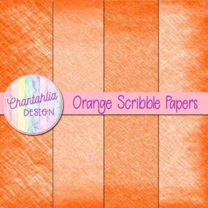 Free orange scribble digital papers
