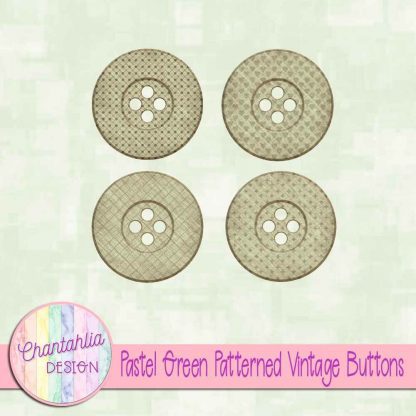 Free pastel green patterned vintage buttons