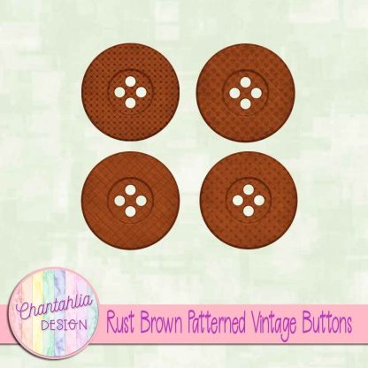Free rust brown patterned vintage buttons
