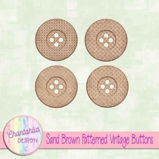 Free sand brown patterned vintage buttons