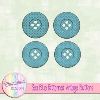 Free sea blue patterned vintage buttons