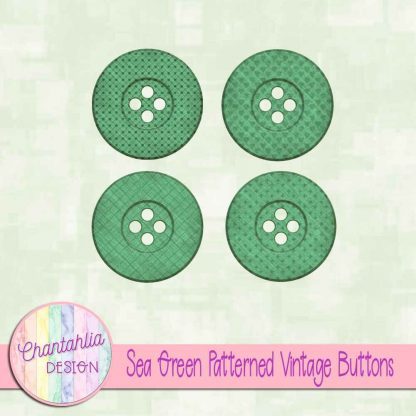 Free sea green patterned vintage buttons