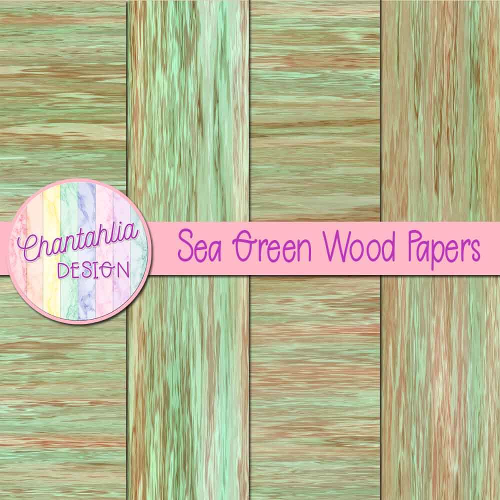 Free sea green wood digital papers