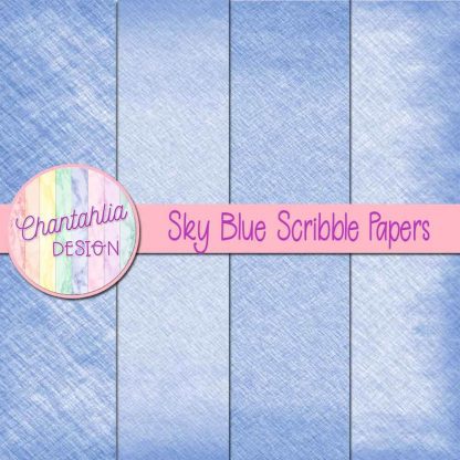 Free sky blue scribble digital papers