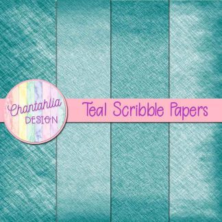 Free teal scribble digital papers