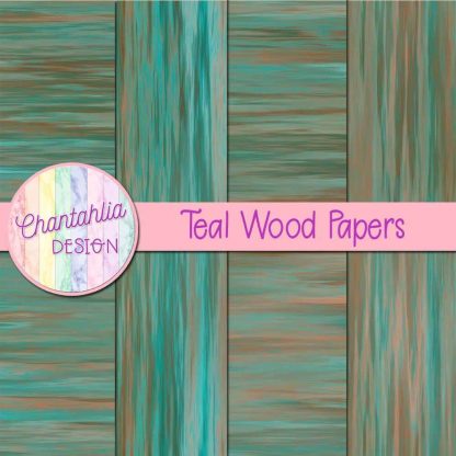 Free teal wood digital papers